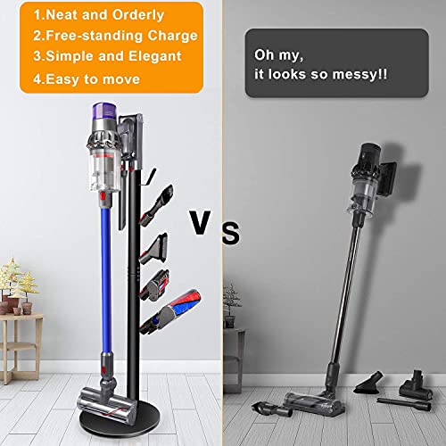 XIGOO Vacuum Stand for Dyson V15 Detect, V11 V10 V8 V7 V6 - color: Black, style: 5 Hooks