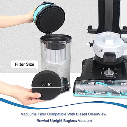 Replacement Filters Compatible with Bissell CleanView Rewind Upright Bagless Vacuum,Fits Models 3534,3313,3533,3536,3333,3335,3675,3676 Series（2 Pack)