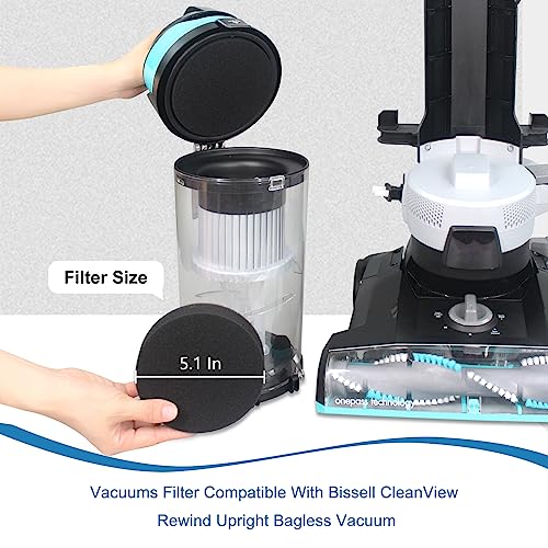 Replacement Filters Compatible with Bissell CleanView Rewind Upright Bagless Vacuum,Fits Models 3534,3313,3533,3536,3333,3335,3675,3676 Series（2 Pack)