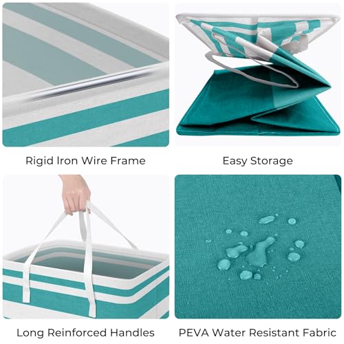 HomeHacks 2 Pack Large Laundry Baskets, Laundry Hampers Bags (Green 88Lx2) - color: Green, size: 88L