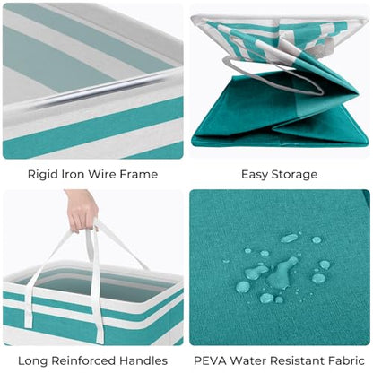 HomeHacks 2 Pack Large Laundry Baskets, Laundry Hampers Bags (Green 88Lx2) - color: Green, size: 88L