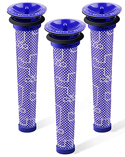 3Pack Pre Filters Replacement for Dyson - Vacuum Filter Compatible with Dyson V6 V7 V8 DC59 DC58 Replaces Part 965661 01 (3 Pack) - size: 3 pack