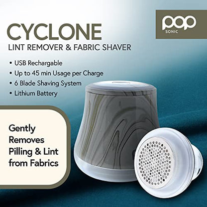 Fabric Shaver, Lint Remover Electric (Marble) – Rechargeable, 6 Blade System, Fabric Lint Shaver w/LED Light | One-Touch Activation Pill Shaver for Clothes - Electric Lint Remover Fabric Shaver - color: Marble