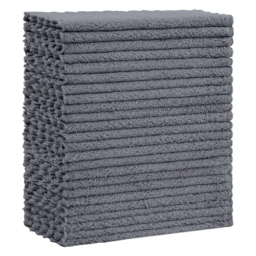 Kitinjoy 24 Pack Kitchen Cloths Dish Towels (7" x 9", Grey) - color: Grey, size: 7 X 9 inch- 24 Pack