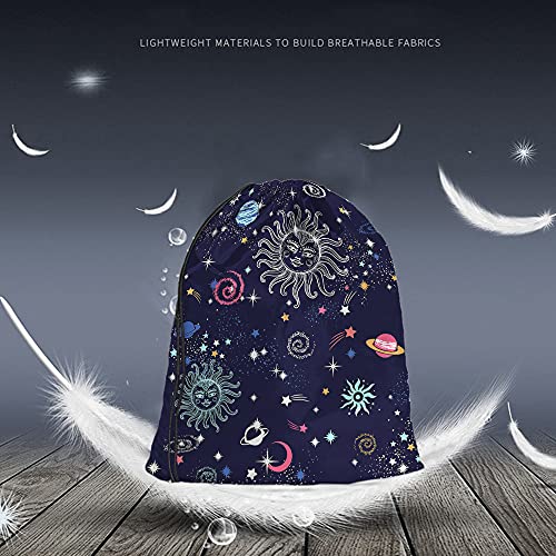 Space Galaxy Constellation Drawstring Backpack Bag Sun Moon Cosmic Field Astronomy Stars Universe Sport Gym Sack String Bag Yoga Bag for Men Women - color: Multi-a111