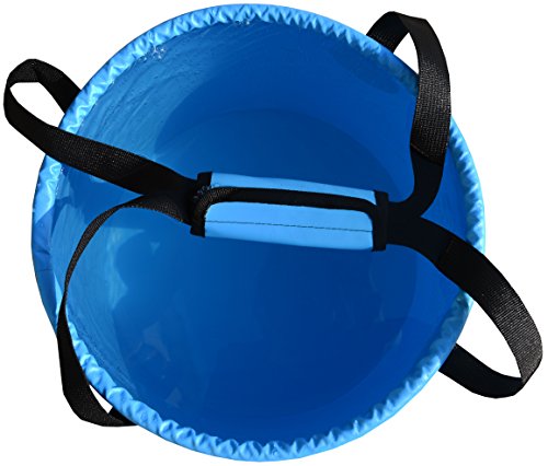 Freegrace Collapsible Water Bucket with Lid 16L Portable Camping Wash Basin - color: Sky Blue, size: 16L