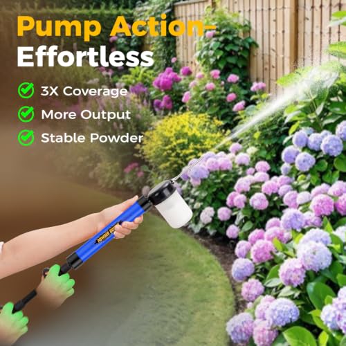 Diatomaceous Earth Powder Duster Applicator with Adjustable 4FT Rod Blue - color: Blue