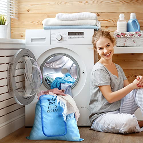 Boao 2 Pcs Travel Laundry Bag with Drawstring Zipper - color: Black, Blue, size: Classic