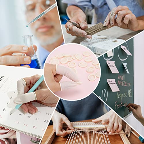acDesign 300Pcs Finger Cots LargeLatex Finger Cots White Finger Protectors for Injured Finger,Cracked Finger,Sports - size: Large