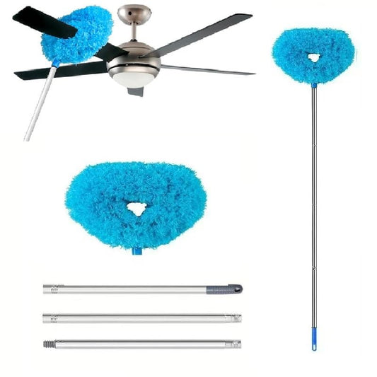 Ceiling Fan Cleaner Duster, Adjustable and Removable Fan Blade Cleaner from 18 to 62 Inches for Cleaning Walls Bookshelves Furniture Door Window Top (Blue) - color: Blue