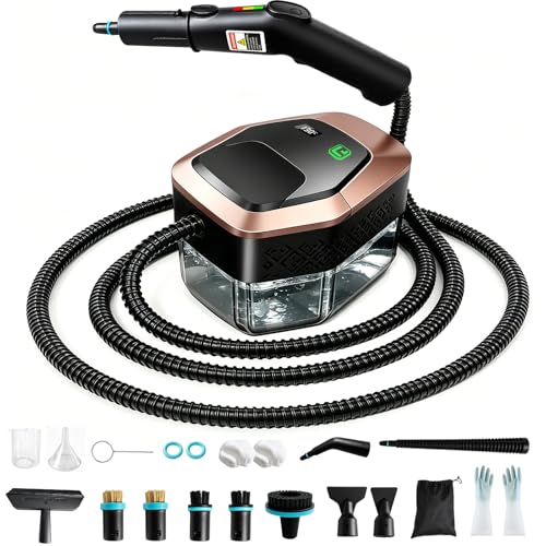 Steam Cleaner for Home & Car, 3-Level Adjustable Pressurized Steamer for Cleaning, 10s Heat-Up, 1.8L Large Tank, Handheld Portable Steamer Cleaner for Furniture,Upholstery,Grout,Tile,Walls, Bathroom