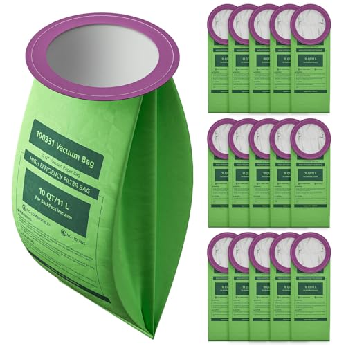 16 Pack 100331 QT Vacuum Bags Compatible with ProTeam 10 Quart Backpack Vacuum Cleaner, for Coachvac, Super Coachvac, Megavac, Upgraded Micro Filter Bag Replacement with Open Circular Collar - color: 16 Pack-White Circular