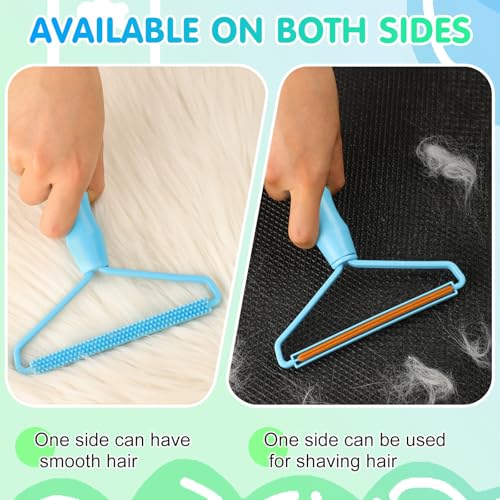 Honeydak 3 Pieces Hair Remover Tool Dog Hair Remover Pro Silicone Cleaner Brush Roller Fuzz Hairball Brush for Carpet Rake, Car Mat, Couch, Pet Bed, Clothes(Green, Light Blue) - color: Green, Light Blue