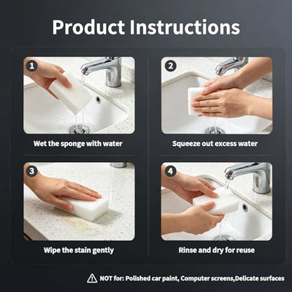 Extra Thick Magic Eraser Sponge, Melamine Cleaning Pads, 10 Pack