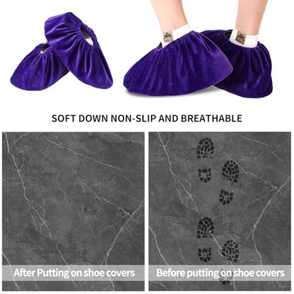 10 Pairs Shoe Covers, Soft Thickened Boot Shoe Covers, Non Slip Shoe Covers Reusable, Durable Washable Shoe Covers for Indoors Home Office