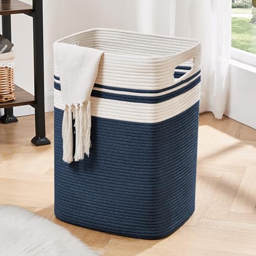 OIAHOMY Laundry Hamper Collapsible Laundry Basket Clothes Organizer Blue - color: Blue, size: 16.5*13*22