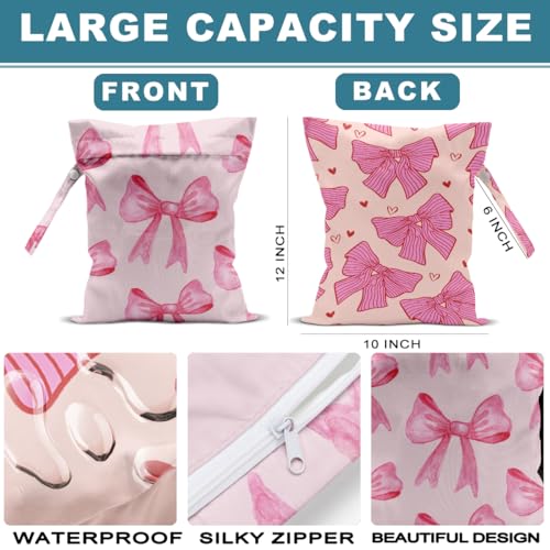 ZHAMEN 2Pcs Bow Tie Wet Bag for Vacation Essentials Waterproof Wet Dry Bags - color: Multicolor 1345
