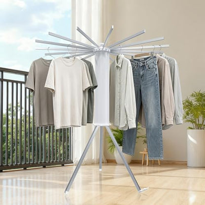 Tripod Foldable Clothes Rack,Garment Rack Portable with Collapsible Design