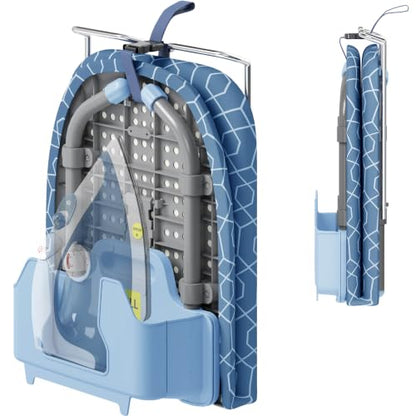 APEXCHASER Small Ironing Board, Iron Board with Iron Rest & Holder, Blue - color: Blue