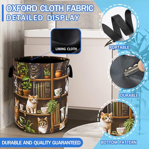 Cute Cat Laundry Basket Bookshelf Animal Oxford Cloth Laundry Hamper - color: Cute Cat