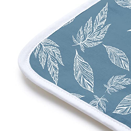 Encasa XO Ironing Mat, Heat Resistant Pad 28"x20" Big Leaves Blue - color: Big Leaves Blue, size: Small