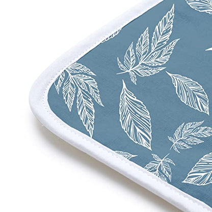 Encasa XO Ironing Mat, Heat Resistant Pad 28"x20" Big Leaves Blue - color: Big Leaves Blue, size: Small