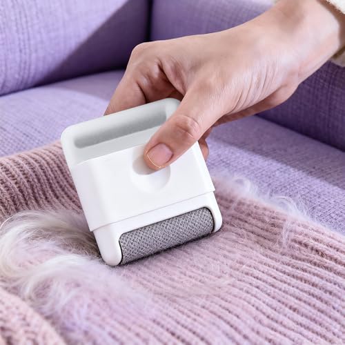 Portable Lint Remover and Brush Tool – Manual Fabric Shaver for Clothes, Sweater Fuzz and Pet Hair Removal(White) - color: White