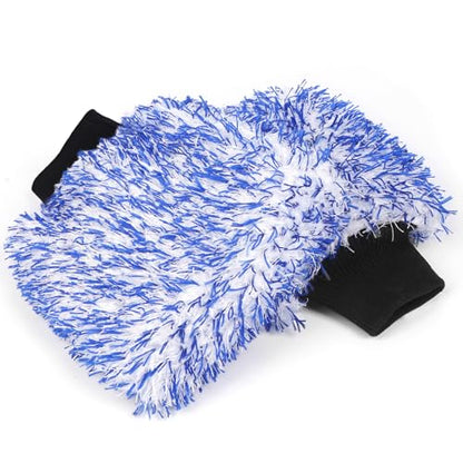 MIKKUPPA Microfiber Car Wash Mitt, Blue, 2 Pack, 11" x 8" - color: Blue