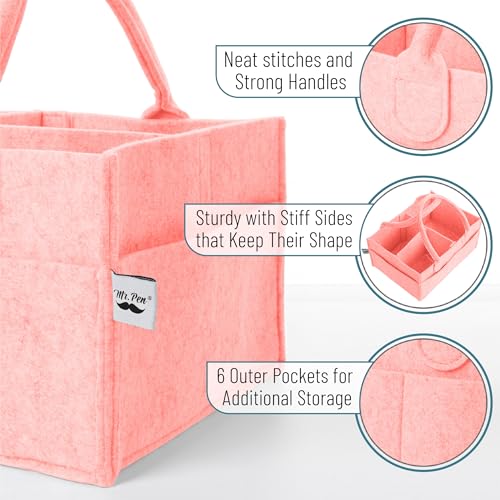 Mr. Pen- Baby Diaper Caddy Organizer, 2 Pack, Pink - color: Pink, size: 2 Pack, Regular