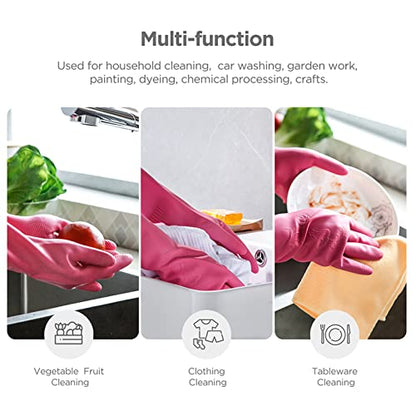 Dishwashing gloves 2 Pairs for kitchen,Rubber cleaning gloves,Long dish gloves reuseable. - color: Pink, size: Small (Pack of 2)