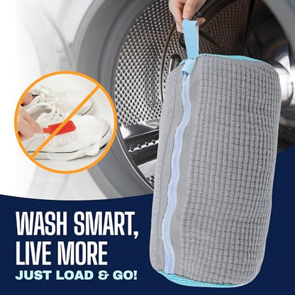 Shoe Washing Machine Bag, Laundry Shoe Bag for Washing Machine, Reusable Washing Bags for Washer and Dryer, 2 Pack Grey Shoe Washing Bag for Sneakers, Trainers & Tennis Shoes - color: Grey
