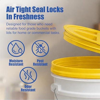 ePackageSupply 3.5 Gallon Bucket, Food-Grade w/Lid, BPA-Free, Yellow,6 Pack - color: Yellow, size: 6 Packs