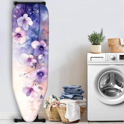 Nuxovilar Watercolor Purple Pink Ironing Board Cover Cotton 15"x54" - color: Ylu03222, size: 15×54 inch