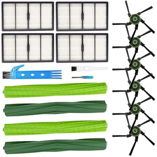 Replacement Parts Fit for iRobot Roomba s9 (9150) s9+ (9550) s Series Wi-Fi Connected Robot Vacuum Kits (2 Rubber Brushes, 4 Filters, 6 Side Brushes) - color: style 1
