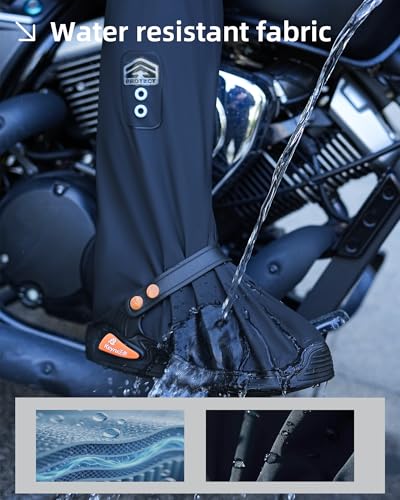 Rain Shoe Covers with Zipper, Waterproof Rain Gear Overshoes, Black - size: Large
