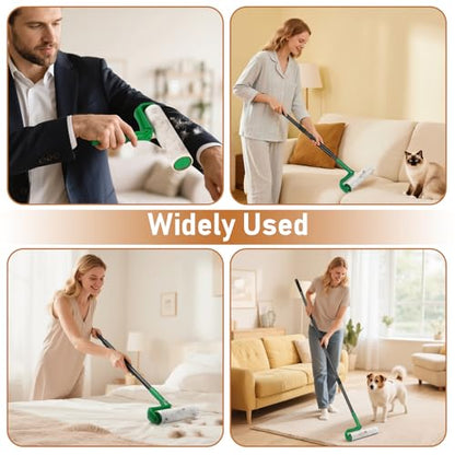10 Inch Large Lint Roller Refills for Lint Remover,4 Rolls 200 Sheets Big Lint Roller Refill Compatible with Evercare Mega Roller Cleaning for Carpets, Furniture, Pet Hair - color: Green-1