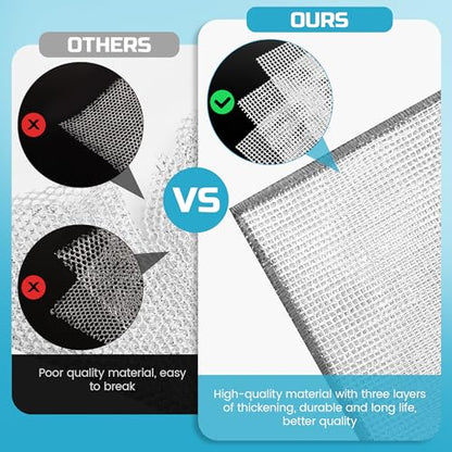 Forggon Non Scratch Wire Dishcloth,New Upgrade 3-Layer,12pcs,7.08"X8.86" - color: 12pcs[three-laye], size: 7.08x8.86-12Pack
