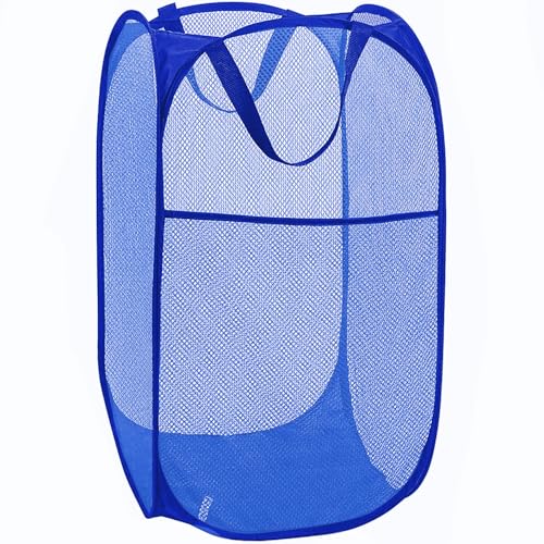 Mesh Laundry Hamper, Pop Up Laundry Basket, Collapsible Clothes Storage Bin for Bedroom, Dormitory, Apartment, Royal Blue - color: Royal Blue