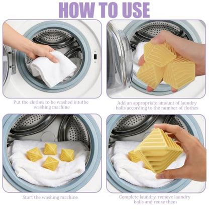 4 Pcs Reusable Laundry Anti Static Balls，Cube Agitator Balls (Yellow) - color: Yellow