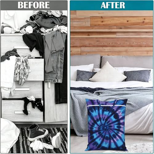 Tie Dye Blue Purple Travel Laundry Bags Cloth Diaper Wet Bags Handle Washable Dirty Clothes Bags Wet Dry Bag Suitcase Gym Swimming Pool College Dorm Wet Bag - color: 1 PC7, size: One Size