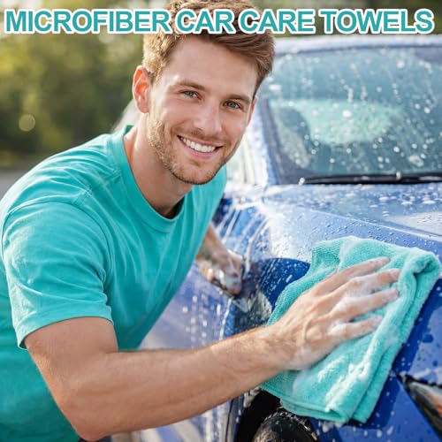 Nuenen Car Microfiber Clean Cloths, Teal Blue, 16 x 16 Inch, 60 Pcs - color: Teal Blue, size: 16 x 16 inches