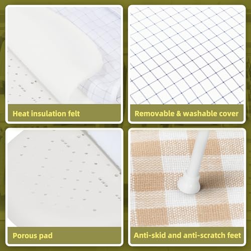 24x14in Tabletop Mini Ironing Board with Foldable Legs, Portable Iron Board with Extra Wide Countertop, Small Ironing Board for Sewing, Crafting, Dorm, Small Spaces, RV, Travel - White - color: White