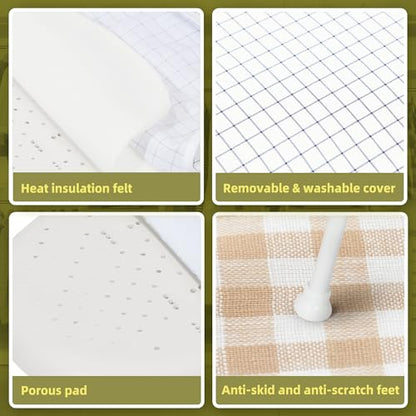 24x14in Tabletop Mini Ironing Board with Foldable Legs, Portable Iron Board with Extra Wide Countertop, Small Ironing Board for Sewing, Crafting, Dorm, Small Spaces, RV, Travel - White - color: White