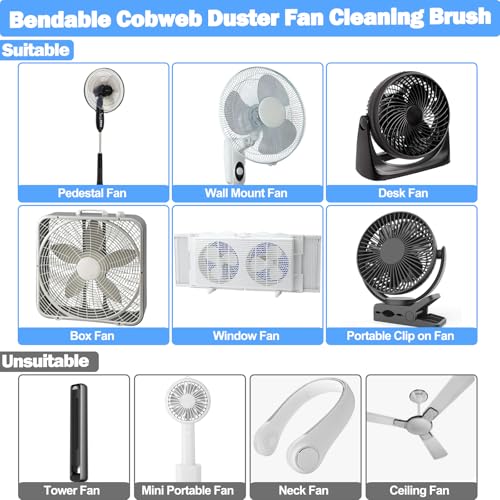 XANGNIER Fan Cleaning Brush Dust Removal Tool Kit,Bendable,10 Pcs - color: Multicolor1