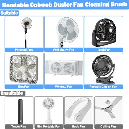 XANGNIER Fan Cleaning Brush Dust Removal Tool Kit,Bendable,6 Pcs - color: Multicolor