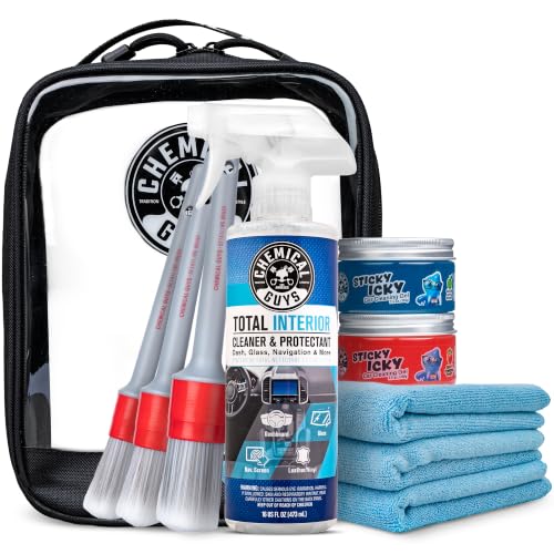 Chemical Guys, 10-Piece Interior Cleaning Kit, Cleaner, Brushes, Gel & Bag - style: KIT + BAG