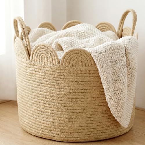 LemonRoad Round Woven Basket Brown, 16" L X 16" W X 14" H - color: Brown, size: 16" L X 16" W X 14" H