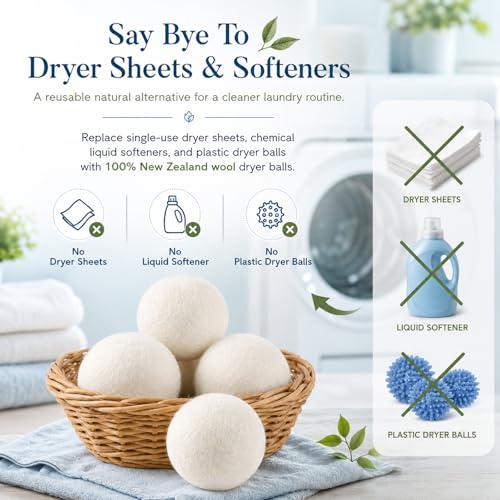 Wool Dryer Balls 4 Pack XL,Laundry Dryer Balls
