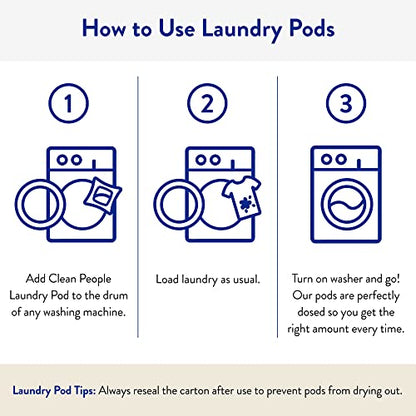 The Clean People Laundry Detergent Pods - Hypoallergenic Laundry Pods - Ultra Concentrated, Recyclable Packaging, Stain Fighting - Fresh Scent, 32 Pack - size: 32 Count