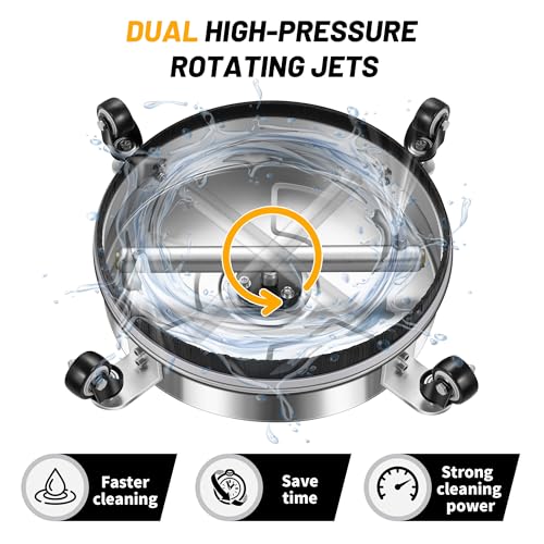 LidoDola 14'' Pressure Washer Surface Cleaner, Power Washer Accessory - size: 14 INCH SILVER